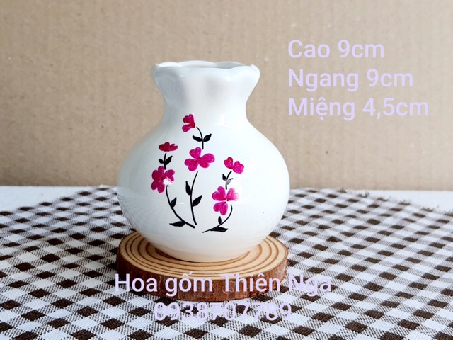 Lọ hoa gốm sứ mini - cao 9cm