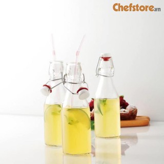 Chai Thủy Tinh 💥Bộ 6 Chai Lọ Thủy Tinh Có Nắp Cài Kín Tuyệt Đối Dung Tích 250 ml Chính Hãng BORMIOLI Ý