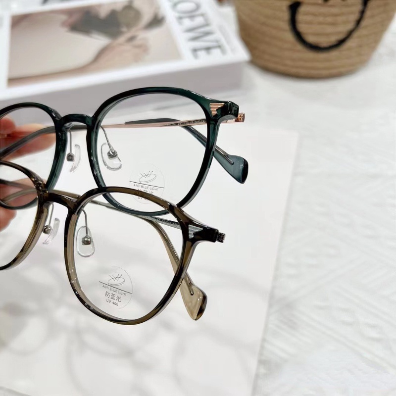 Mắt Kính Gọng Oval Trong Suốt Siêu Nhẹ Chống Ánh Sáng Xanh Thời Trang