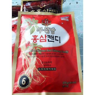 Kẹo hồng sâm không đường loại đặc biệt Hàn Quốc 200gr/gói Shophanquoc1186