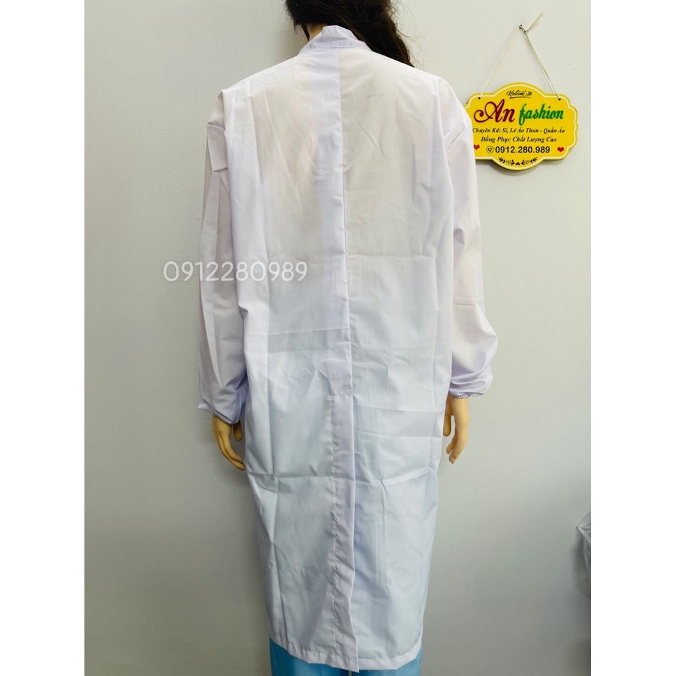 Áo Blouse tay dài nẹp dán - Áo ngành Dược Phẩm Thực Phẩm _ Hình chụp thật