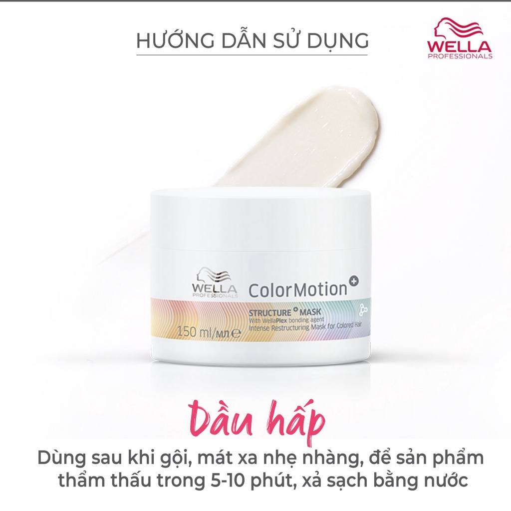 Dầu Hấp Dành Cho Tóc Nhuộm Wella Color Motion, Tái cấu trúc chuyên sâu cho tóc nhuộm 150ml-500ml