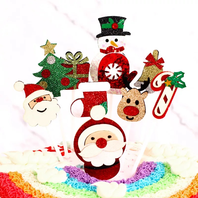 Phụ kiện trang trí Giáng sinh, bánh kem sinh nhật, bánh cup cake, decor cây thông noel