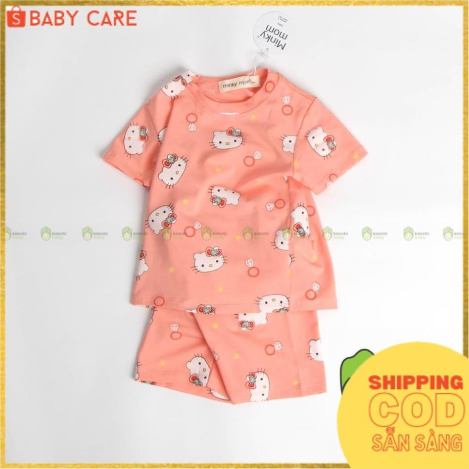 Đồ Bộ Bé Gái Minky Mom Vải Cotton 100% Họa Tiết Hello Kitty Unicorn Đáng Yêu, Bộ Cộc Tay Cho Bé Mùa Hè MKM2122