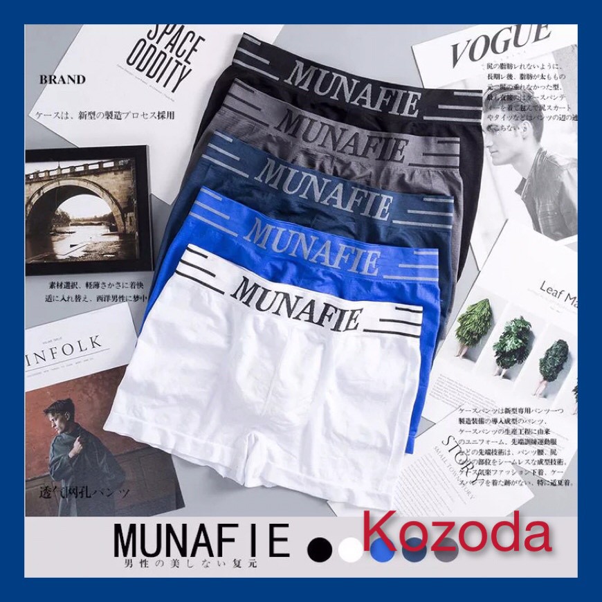 Quần Lót Nam Boxer Munafie Dệt Kim Co Giãn 4 Chiều + Túi Zip Sang Trọng Q19 KOZODA