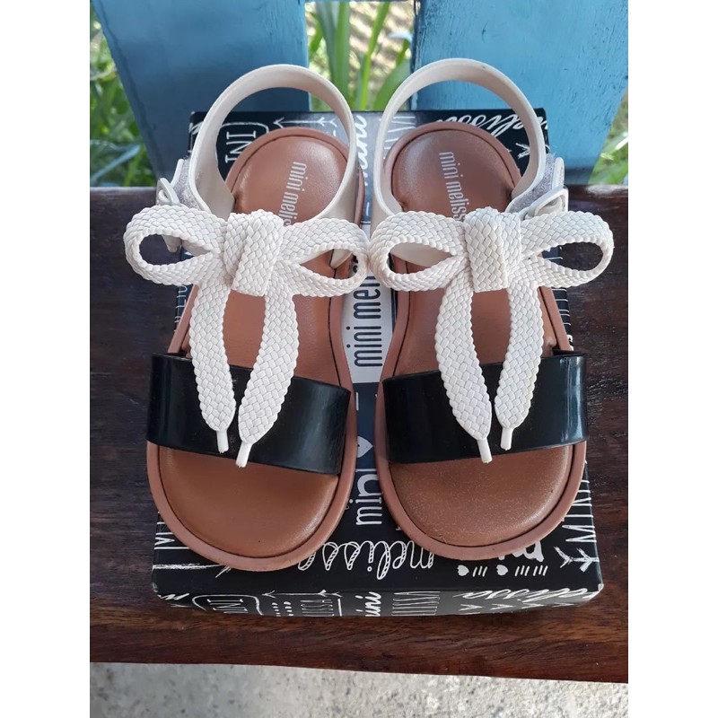 Dép Sandal quai nơ nhựa dẻo thơm Melissa cho bé gái