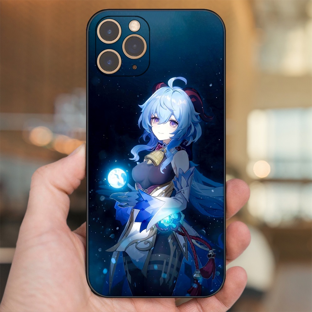 Ốp lưng iPhone 11 Pro dẻo đen cạnh vuông in hình Ganyu Genshin Impact