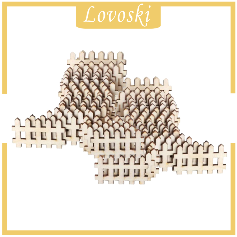 [Lovoski] Set 100 Hàng Rào Gỗ Mini Trang Trí Vườn Thần Tiên (Chưa Hoàn Thiện)