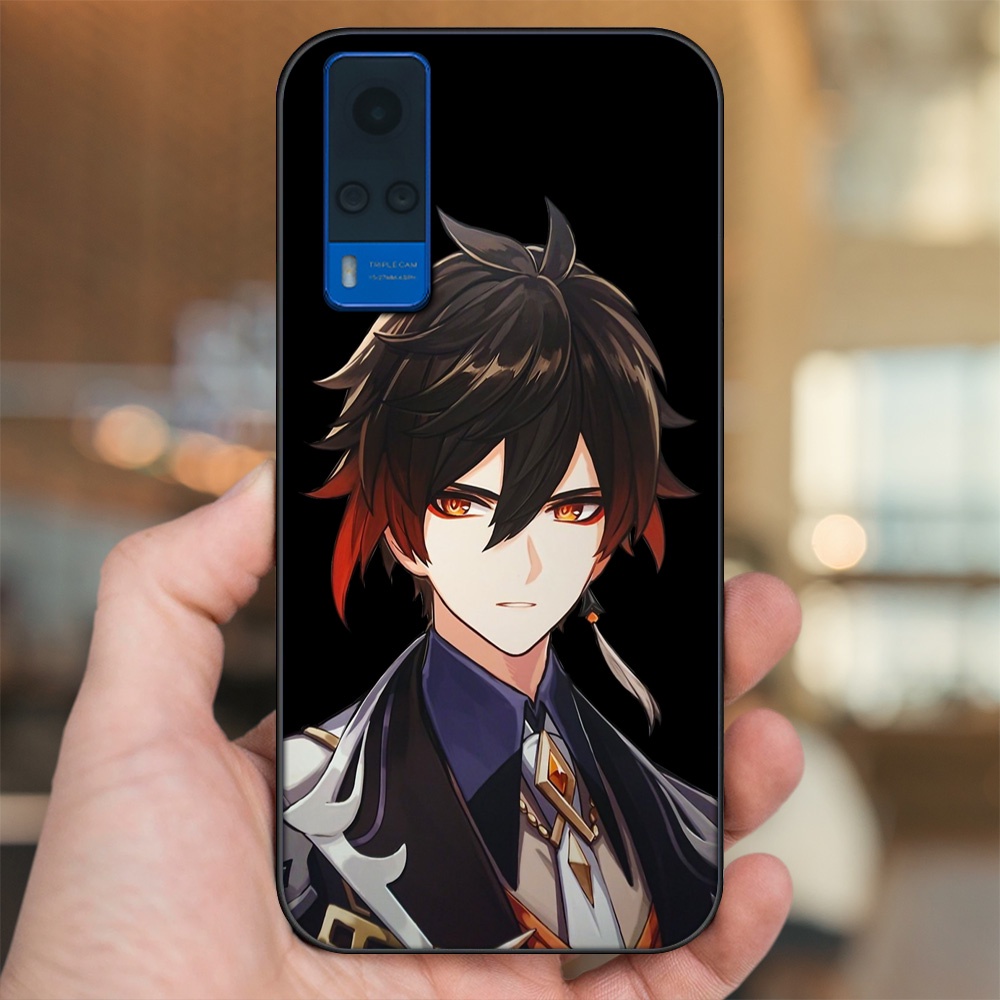 Ốp lưng Vivo Y51 2020, Y53s viền đen in hình Zhongli Genshin Impact