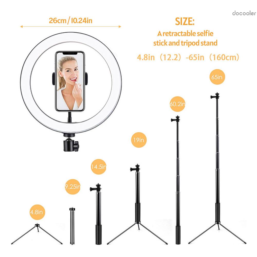Vòng Đèn Led 26cm Có Chân Đế Sắt Dùng Chụp Ảnh / Trang Điểm / Phát Trực Tiếp / Phát Trực Tiếp Giá Đỡ Điện Thoại | BigBuy360 - bigbuy360.vn