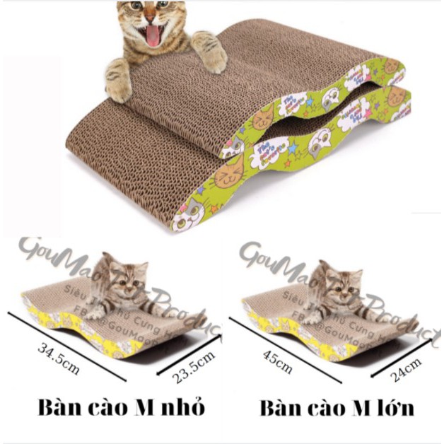 Bàn cào móng cho mèo xả stress - tặng kèm cỏ mèo catnip