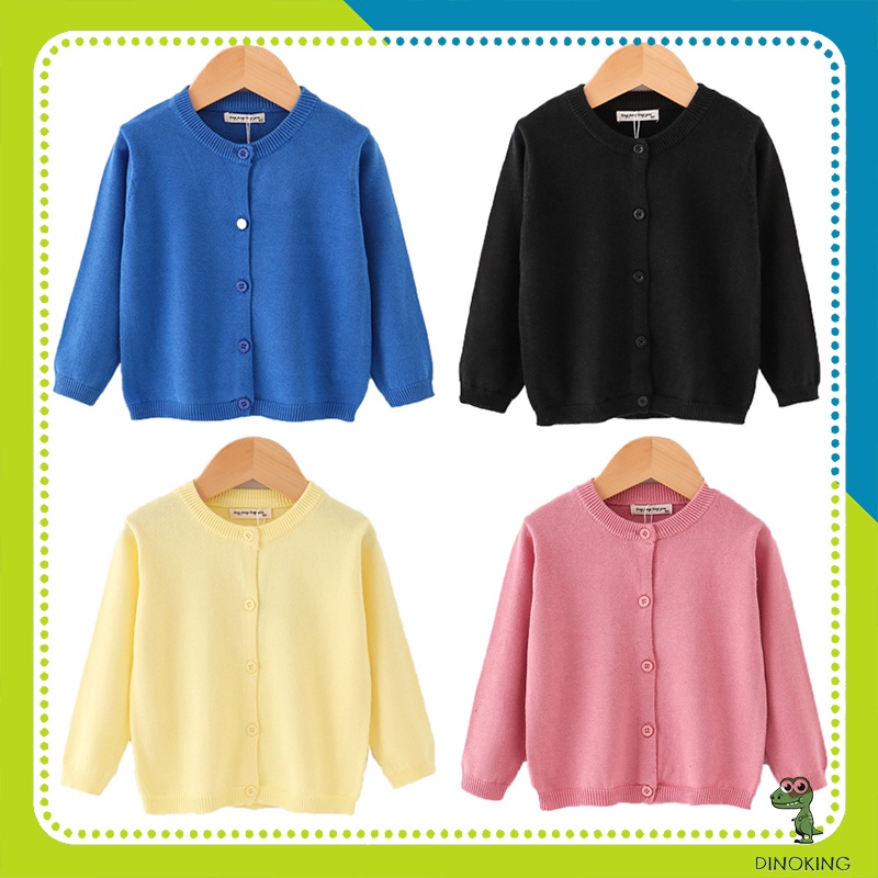 Áo cadigan cho bé gái DINOKING Áo khoác len cardigan trẻ em mùa thu đông 2022 phong cách Hàn Quốc 2 - 8 tuổi AL04