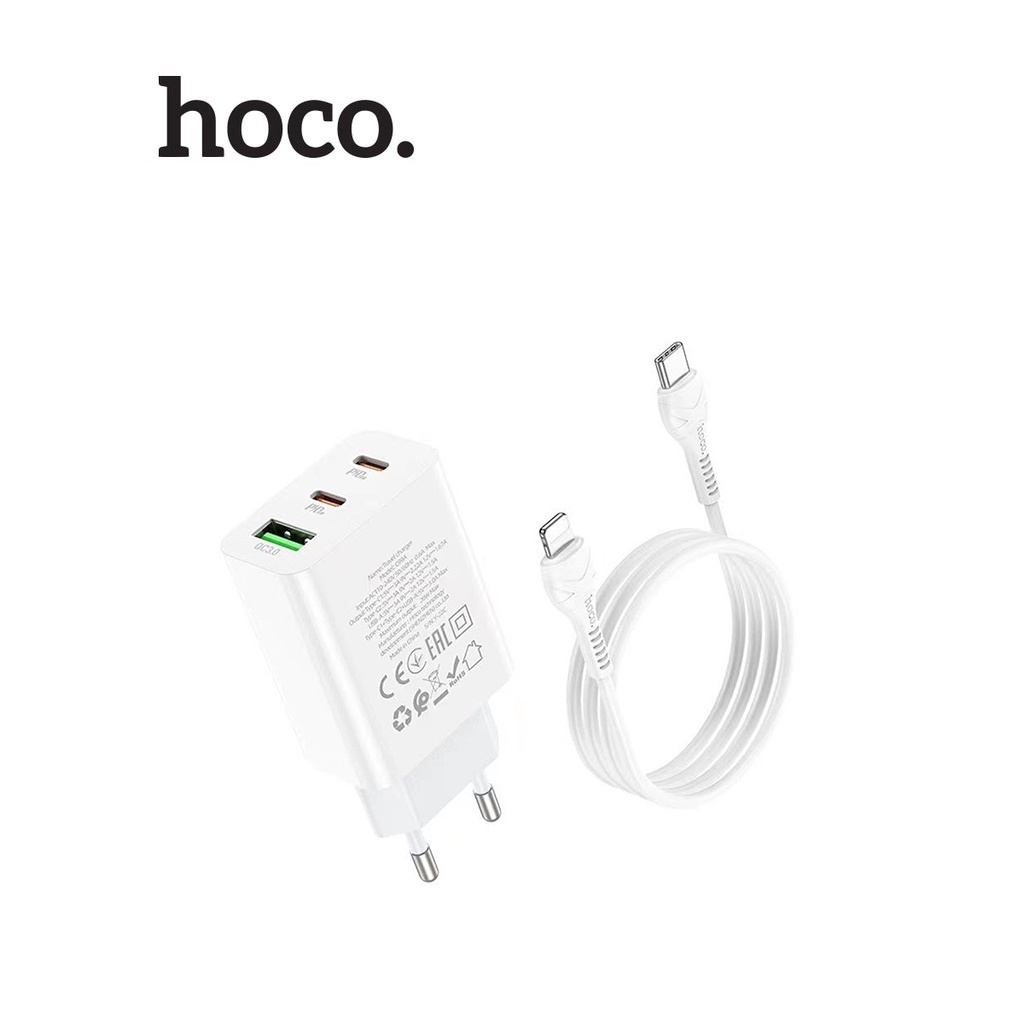Bộ sạc 20W/18W Hoco C99A cổng USB / 2 Type-C kèm cáp sạc Type-C dành cho IP10/11/12/13/14promax dài 100CM