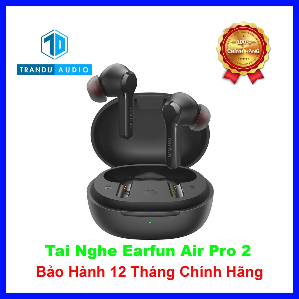 Tai Nghe True Wireless Chống Ồn Earfun Air Pro 2, Bluetooth 5.2, 6 Mic, Xuyên Âm, Pin 7h, Chính Hãng | Trần Du Audio