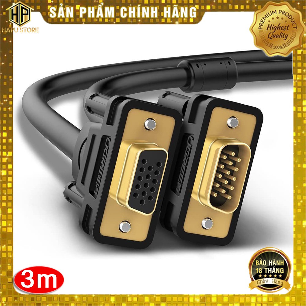 Cáp VGA nối dài 3m Ugreen 11615 chính hãng - Hapustore