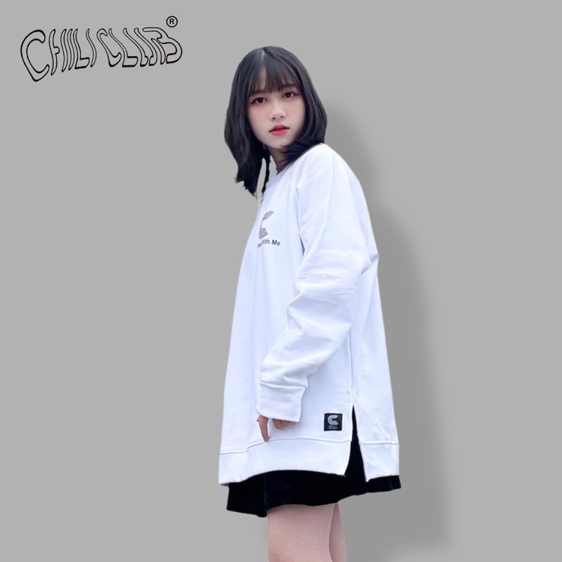 Áo Sweater Slit màu Trắng