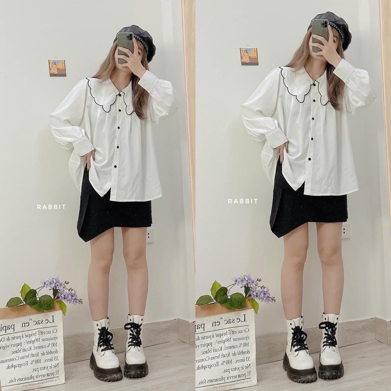 Áo babydoll viền cổ 1003