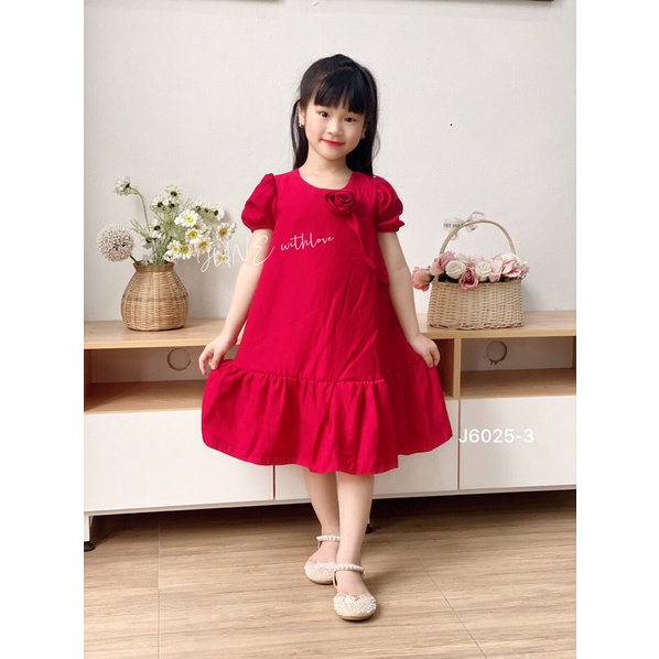 Đầm váy Noel, đi tiệc,đi du lịch,đi biển cho bé gái❤️Đầm đũi 2 lớp mềm mại,hoa được làm thủ công❤️size 1-10Y(8-35ký)