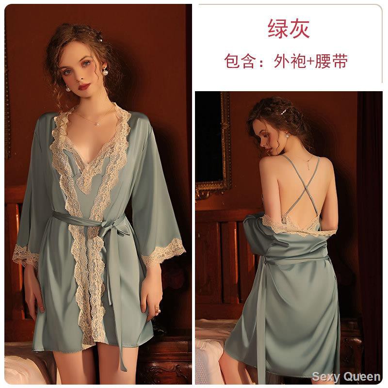 Áo Choàng Ngủ Lụa Tay Dài Gợi Cảm Cho Nữ 893ready Sale