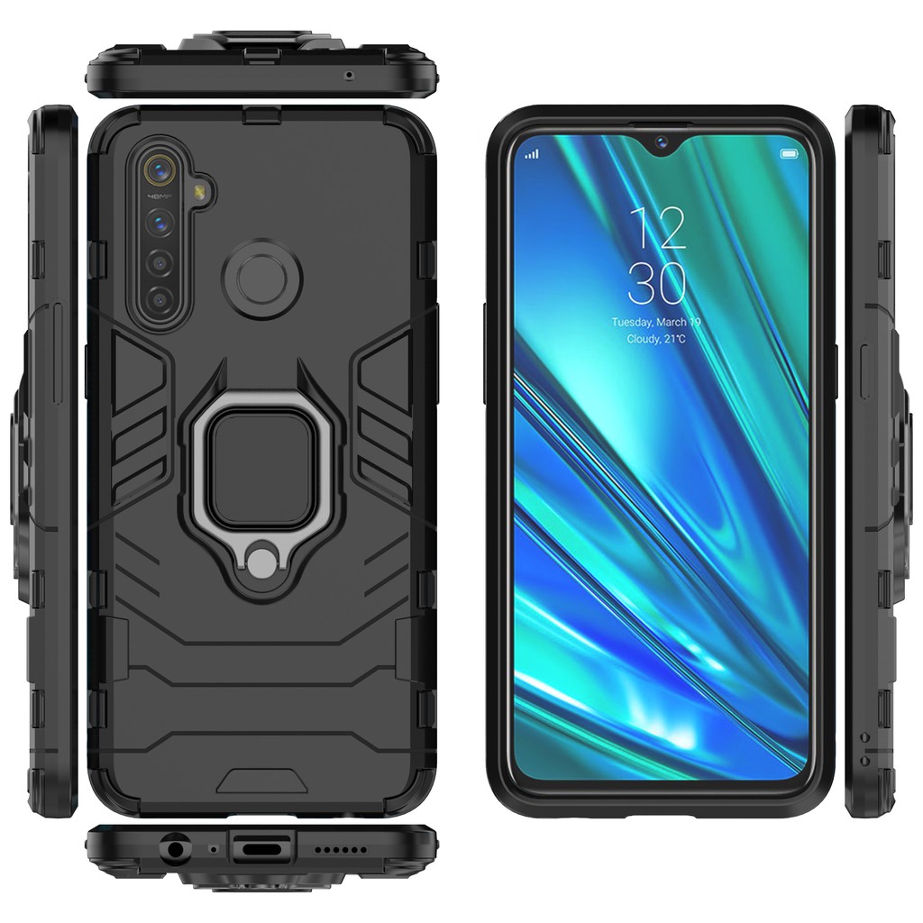 Ốp lưng Realme 5 Pro Q,🔥 Ốp iron man chống sốc kèm nhẫn iring chống xem video bảo vệ camera cho Realme Q 5 Pro