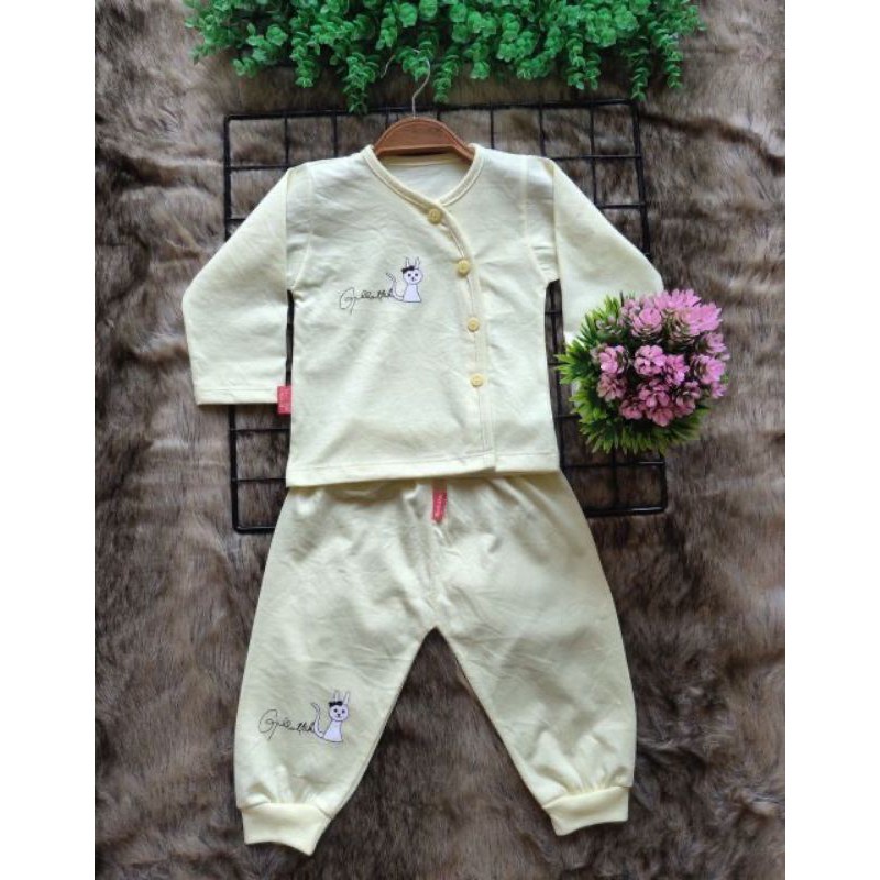 Bộ sơ sinh vạt chéo dài tay carter hàng đẹp cho bé trai bé gái từ 3-8 Kg