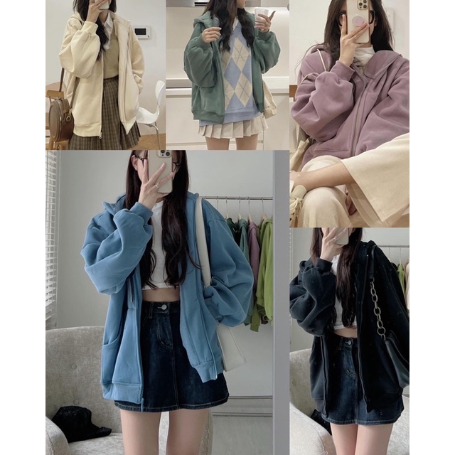 ÁO KHOÁC HOODIE ZIP FORM RỘNG chất nỉ bông siêu đẹp