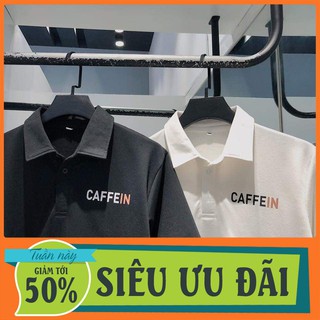 [GIẢM GIÁ 50%] Áo Polo Tay Lỡ CAFFEIN Unisex (Trắng/Đen) , Thời Trang Unisex