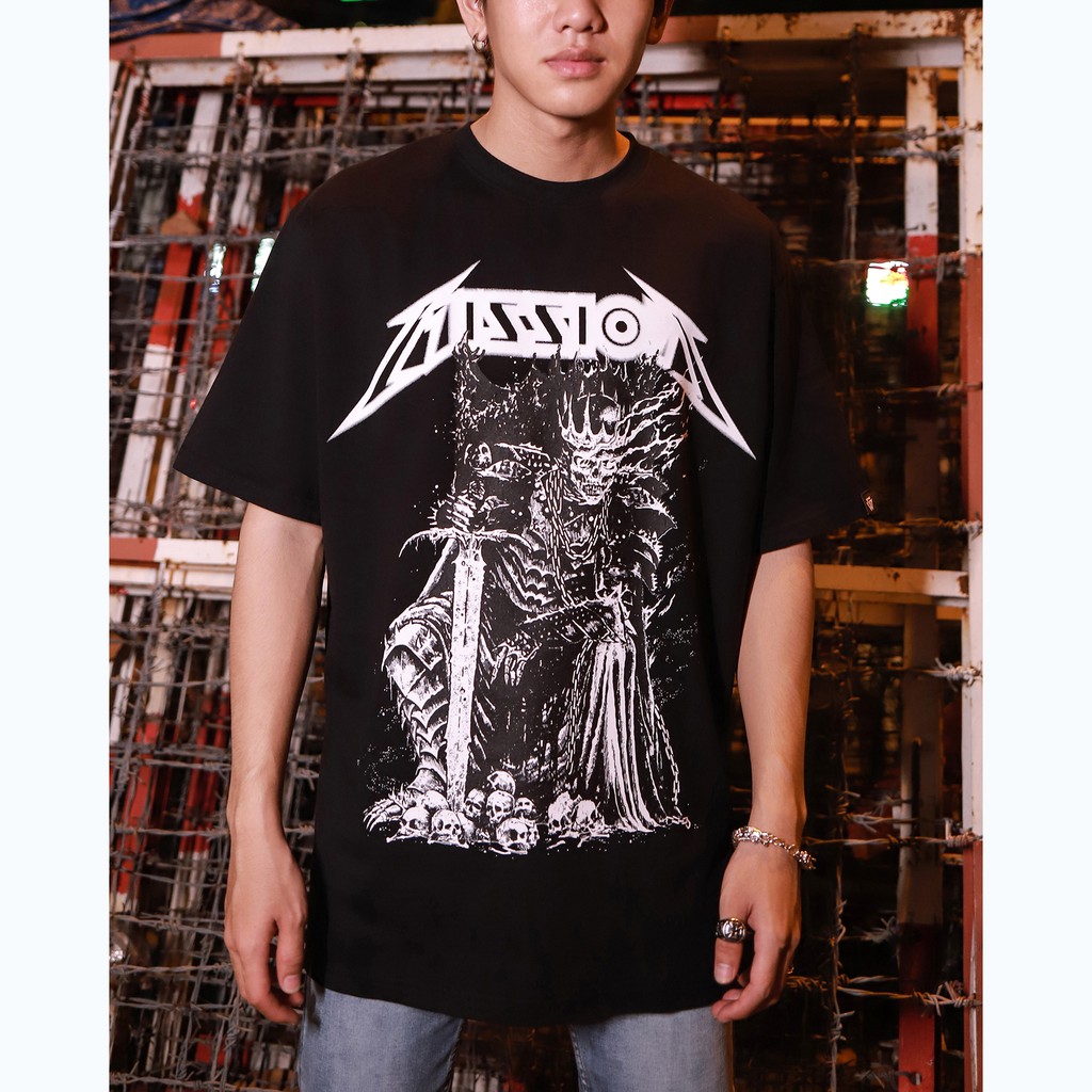 Áo Thun Mission Màu Đen Chất Liệu Cotton Thoáng Mát