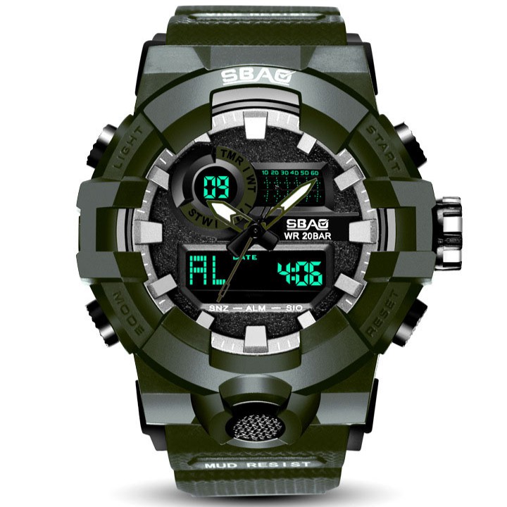(PHONG CÁCH) Đồng Hồ Nam SBAO JAPAN Sports - 2 Máy Kim và Điện Tử Mạnh Mẽ Dây Silicone Bền Chắc | BigBuy360 - bigbuy360.vn