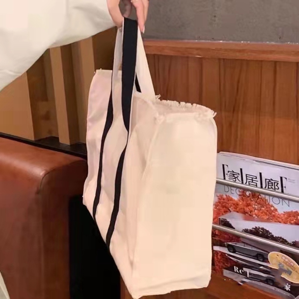 Túi Tote Vải Canvas In Logo Cầm Tay Cá Tính