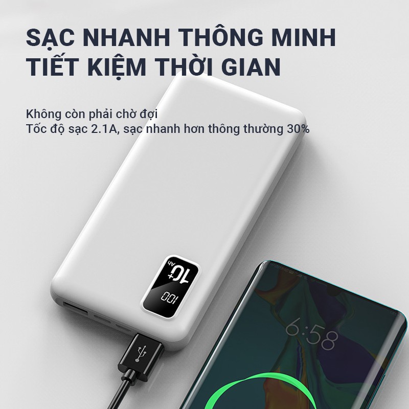 ❣️Sạc nhanh❣️Sạc Dự Phòng Y65 Dung Lượng 15.000mAh,  sạc nhanh 2.1A chip xử lý thông minh bảo vệ mạch điện 2 cổng sạc