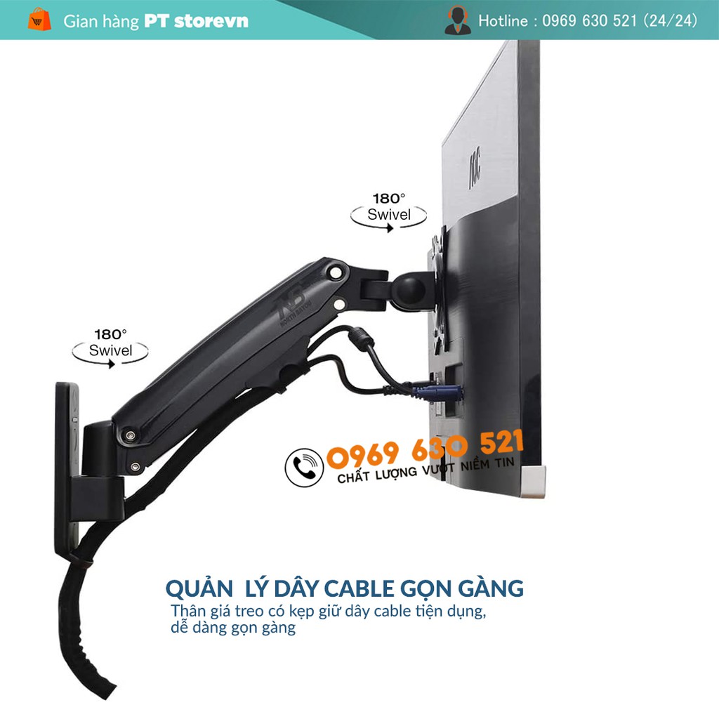 Giá Treo Màn Hình Máy Tính NB-F425 27 - 35 inch Thiết Kế Treo Tường - Xoay Màn 360 Độ