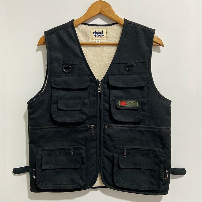 Áo khoác ghi lê bằng cotton lót nhung thời trang mùa đông cho nam