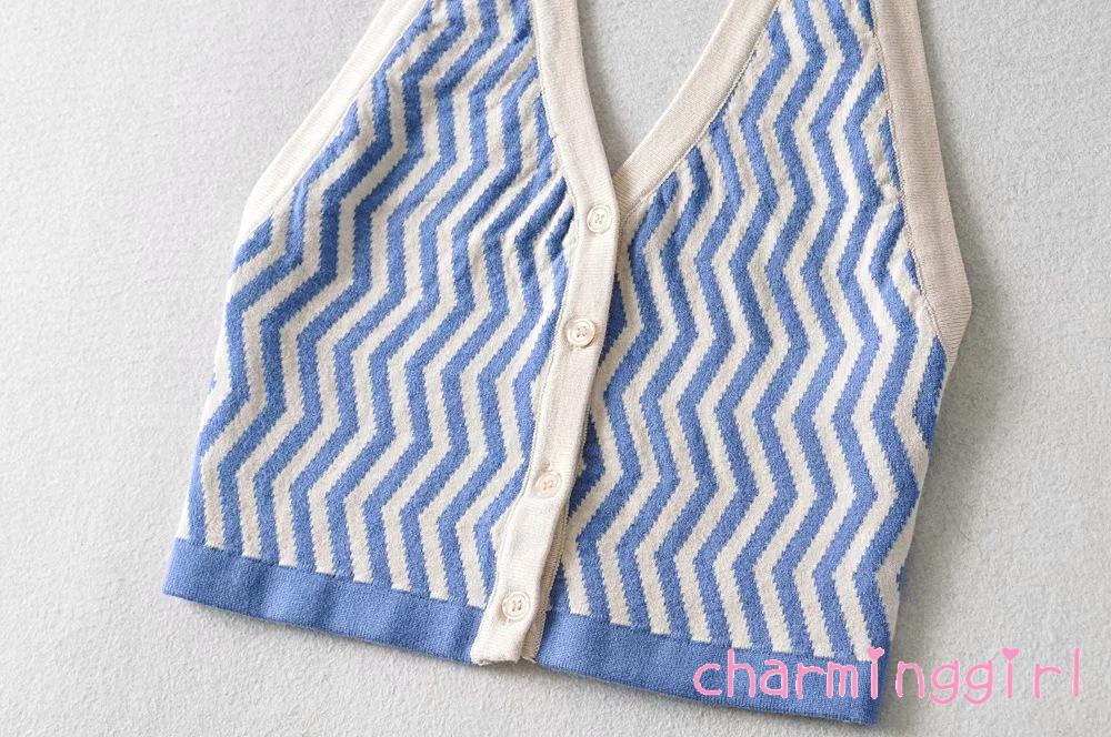 Áo Dệt Kim Nữ Không Tay Viền Cổ Gợn Sóng Thời Trang | BigBuy360 - bigbuy360.vn