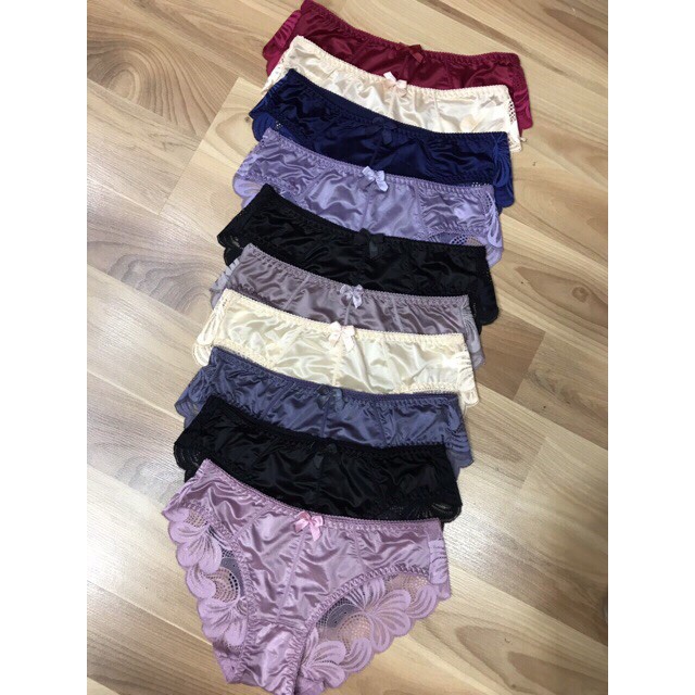 1 chiếc quần lót nữ phi lụa phối ren sexy (freesize 40-53kg) - quần chíp nữ đẹp - N14-1