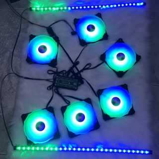 Bộ combo FAN CASE Coolmoon led V4+1hub+1 remote