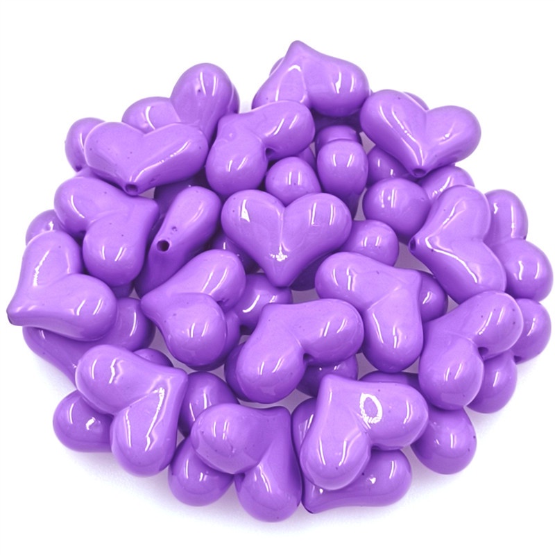 Hạt Nhựa Acrylic Hình Trái Tim Làm Trang Sức Thủ Công Nhiều Màu Sắc 17mm*22mm