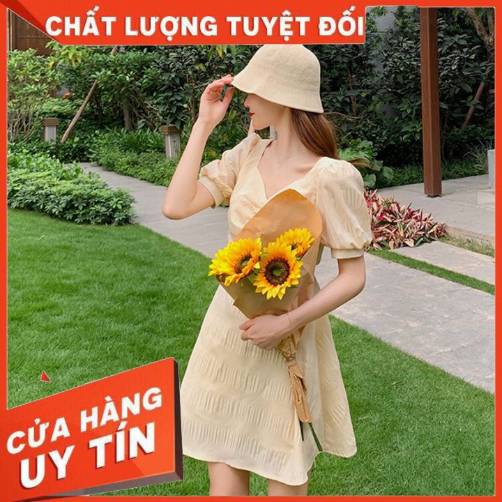 Đầm voan xếp ly đơn giản ngày hè 2021 với váy chữ A tay lỡ