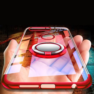 For Huawei Honor 8 Ring Stand Soft Plating Clear Cover