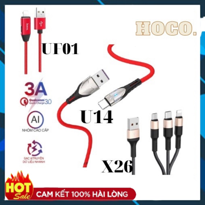 Cáp Sạc Nhanh Hoco UF01 2 In 1 , U14, X26 Cho Iphone Dài 1,2 M