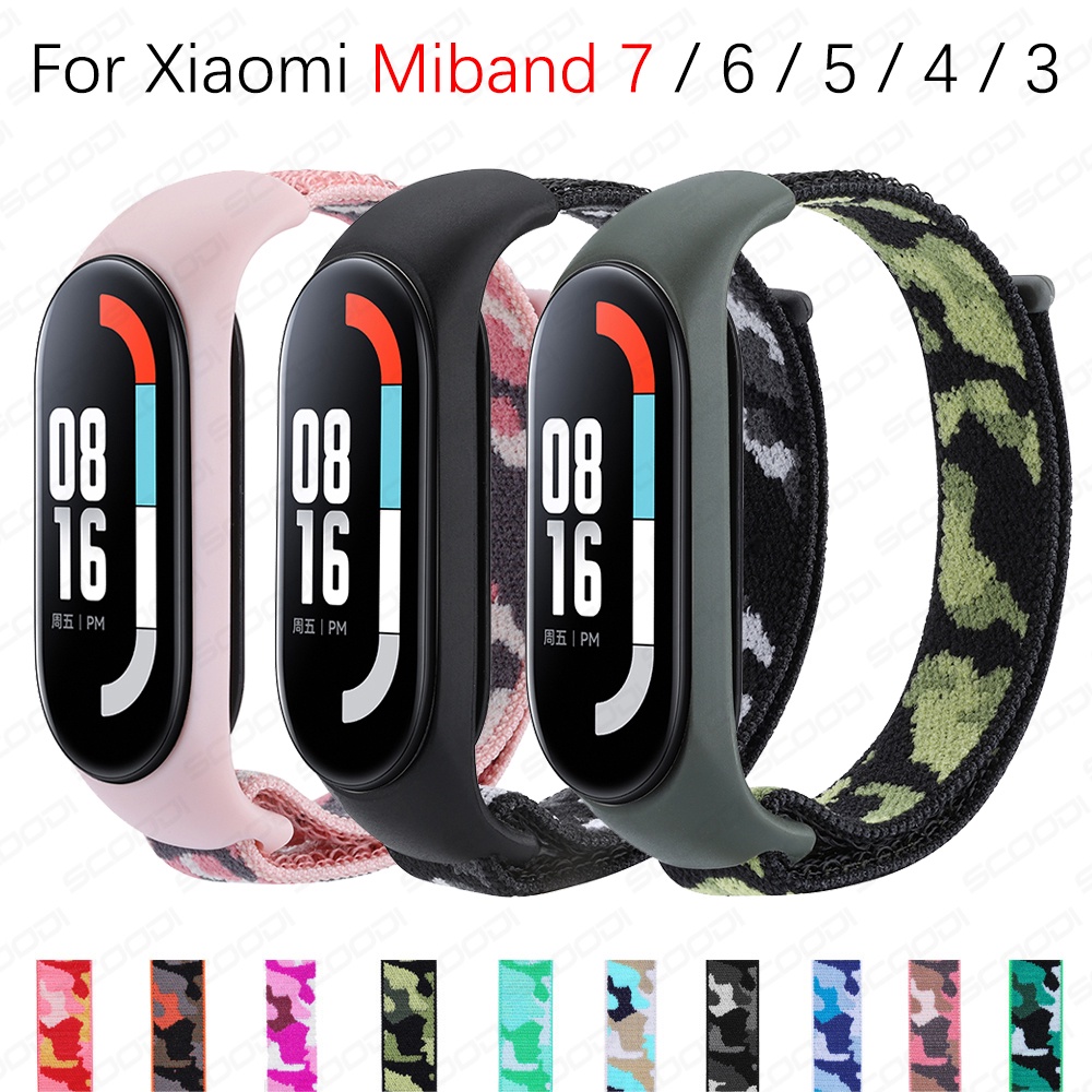 Dây Đeo Nylon Họa Tiết Rằn Ri Cho Đồng Hồ Thông Minh xiaomi Mi band 7 6 5 miband 4 3