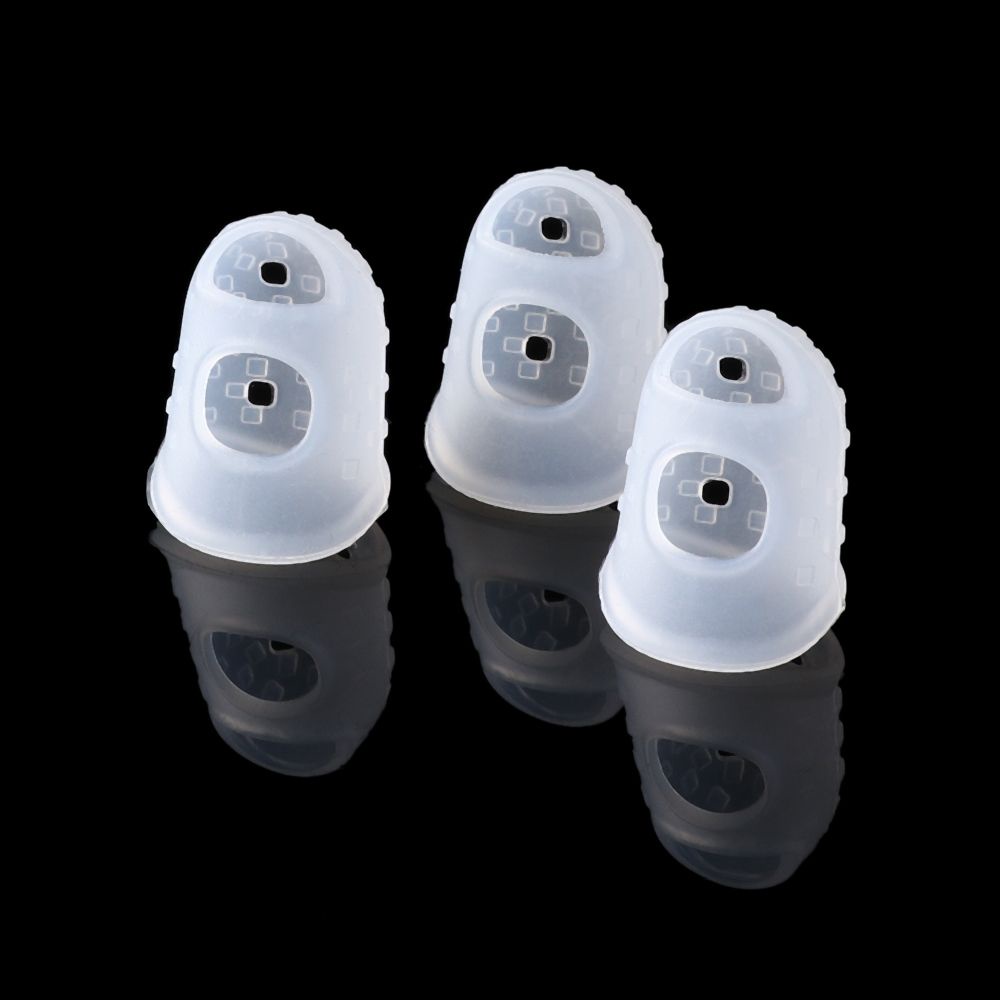 Set 4 Miếng Silicon Bọc Bảo Vệ Ngón Tay Chơi Đàn Guitar XS/S/M/L/XL 6 Màu Sắc