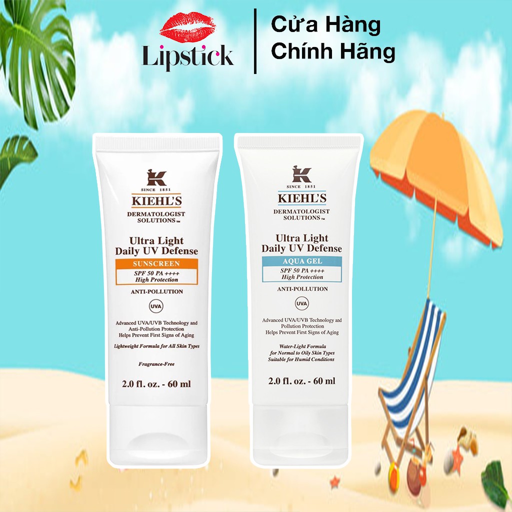 Kem chống nắng kiehls Ultra Light Daily UV Defense SPF 50 PA++++ Anti-pollution 60ml