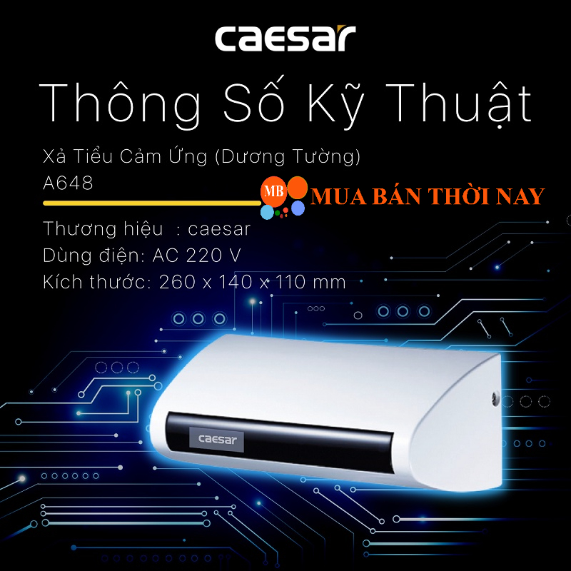 Bộ Xả Cảm Ứng dùng cho bồn tiểu nam CAESAR A648