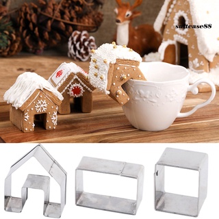 Bộ 3 khuôn cắt bánh quy bằng kim loại chủ đề Giáng Sinh