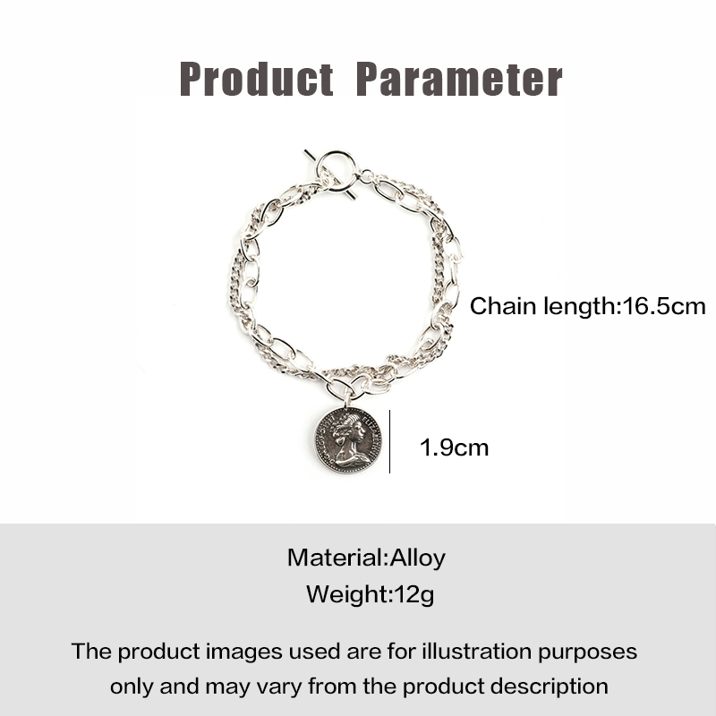 Vòng Đeo Tay đôi Mala Hợp Kim Màu Bạc Phong Cách Punk Cá Tính Dành Cho Cặp Đôi | BigBuy360 - bigbuy360.vn