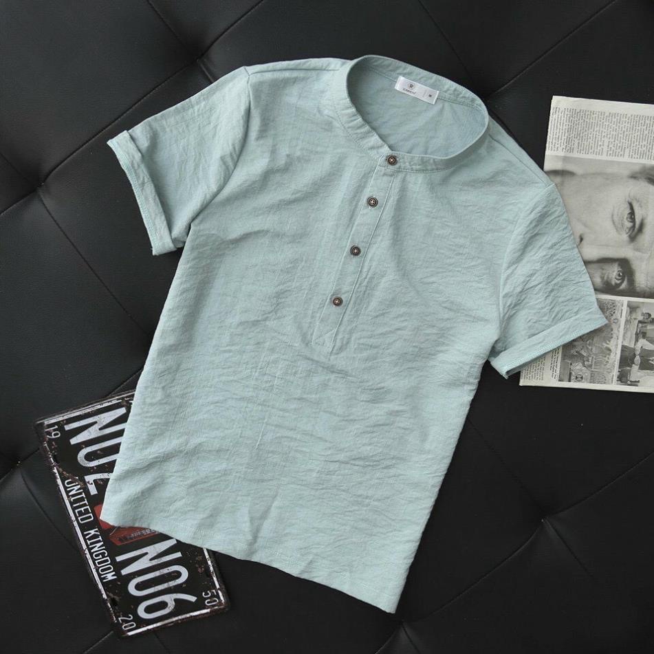 ÁO ĐŨI NAM VẢI ĐẸP CO GIÃN CỔ TRỤ TAY NGẮN PHONG CÁCH HÀN QUỐC HOT TREND 2021 Y | BigBuy360 - bigbuy360.vn