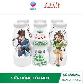  Combo 06 Chai NuVi Sữa Chua Uống Lên Men Tự Nhiên  Cam  Dâu Chai 100ml - NUTIFOOD - YOOSOO MALL 