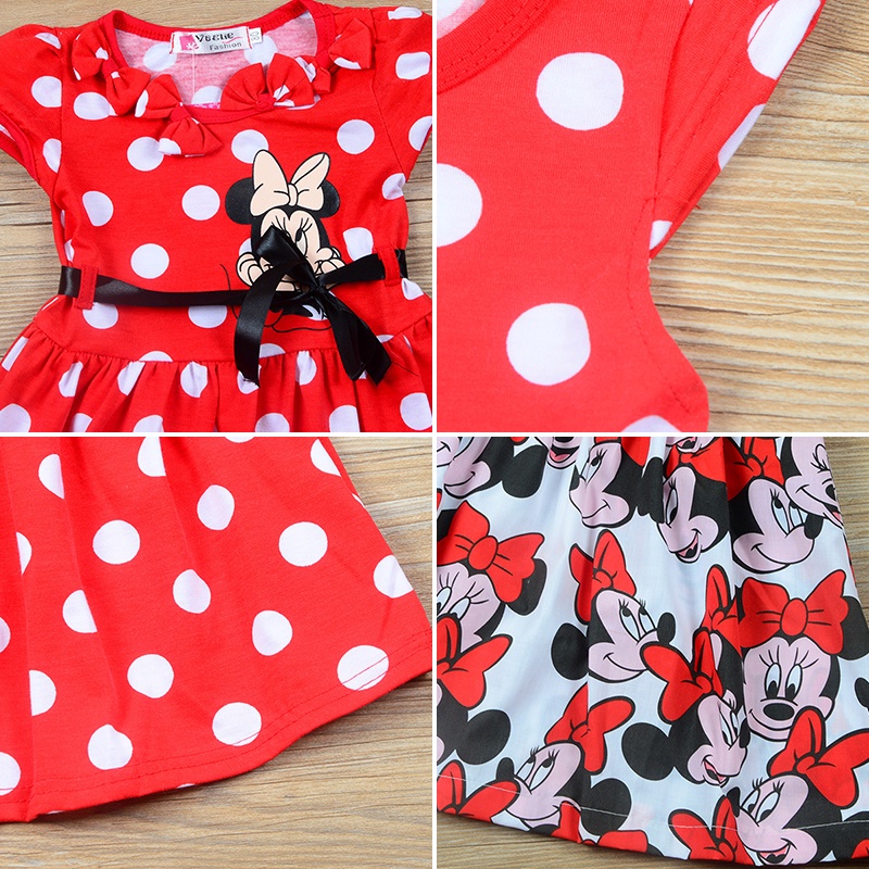 Váy Trẻ Em Bé Gái Thời Trang minnie Nơ akku