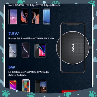 Đế sạc nhanh không dây  B01W 10W cho iPhone Xs Max X 8 Plus Samsung Note 9 Note 8 S10